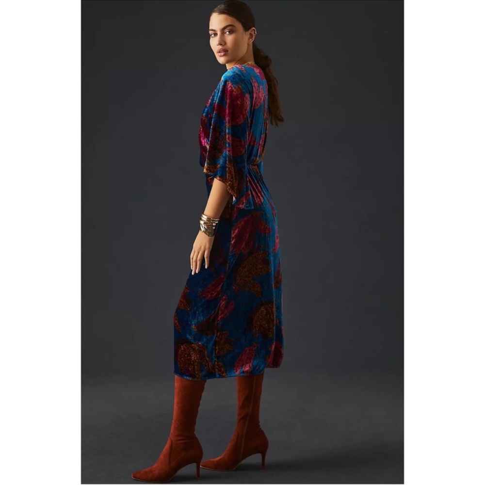Velour FarmRio Anthropologie midi dress